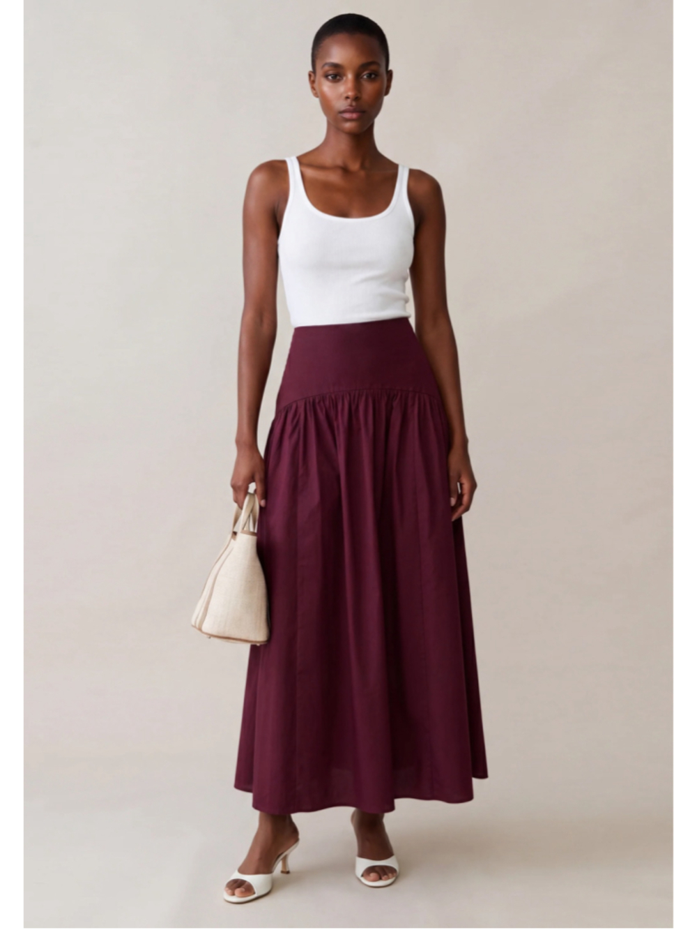 Women's Caara Burgundy Maxi Skirt Sz 2